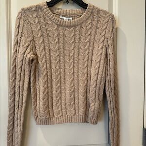 American Eagle Outfitters Cable Knit Sweater - Beige